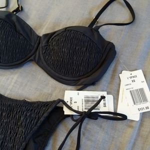 L*Space Marley Underwire Bikini Top Aubree Bottoms Smocked Black